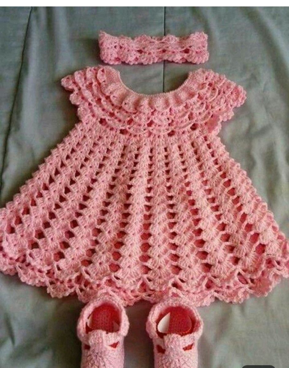 vestido de bebê de crochê