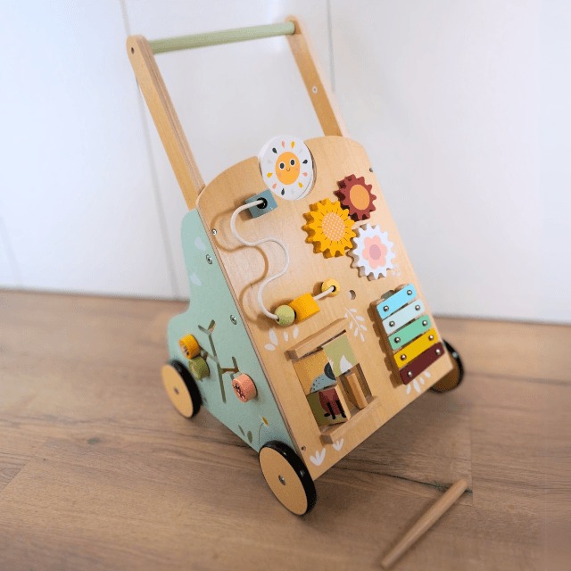 wooden baby walker